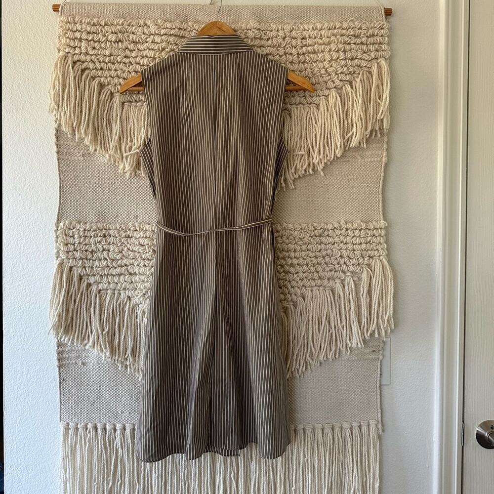Theory Dr Poplin Belted Pinstripe Dress - Picture 6 of 6